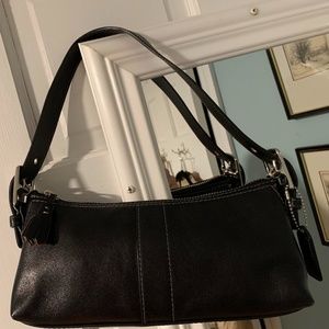 Coach, Vintage Leather Baguette Mini Bag, black